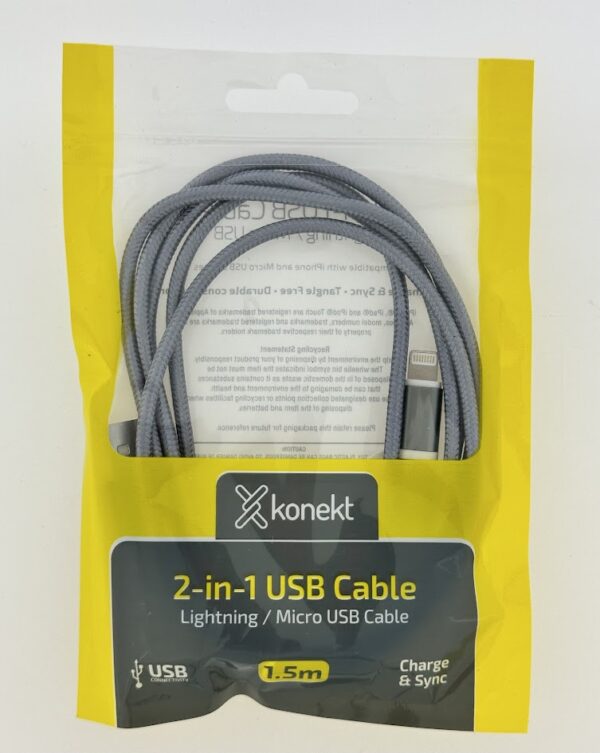 Pewter colour USB cable