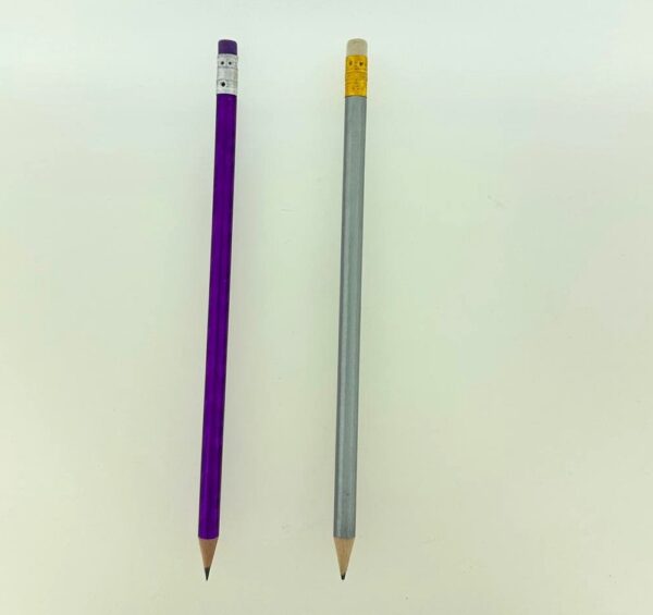 Purple and silver pencils