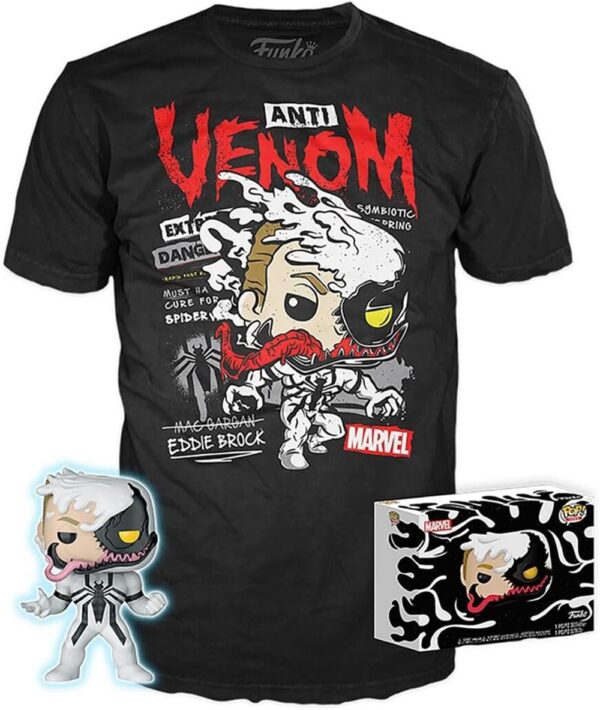 Funko anti venom tshirt and vinyl pop character