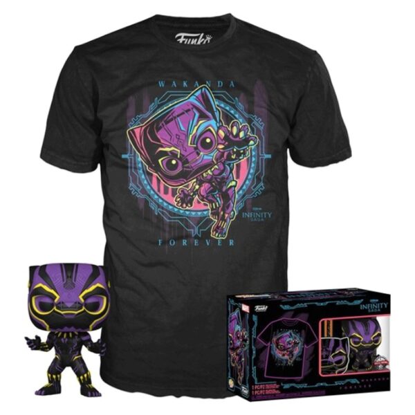 Funko marvel black panther tshirt and vinyl pop character