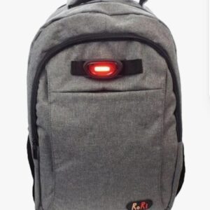 Grey Backpack with a red light